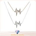 New Design and 2015 New Fashionable Trangle Necklace Charm CZ Stone Necklaces for Women Gift N6631